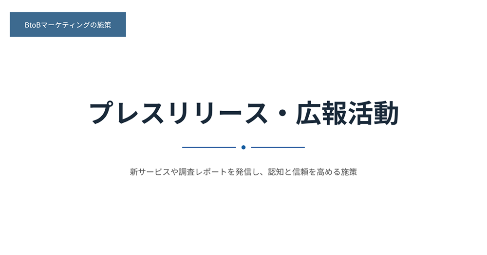 施策4：プレスリリース・広報活動