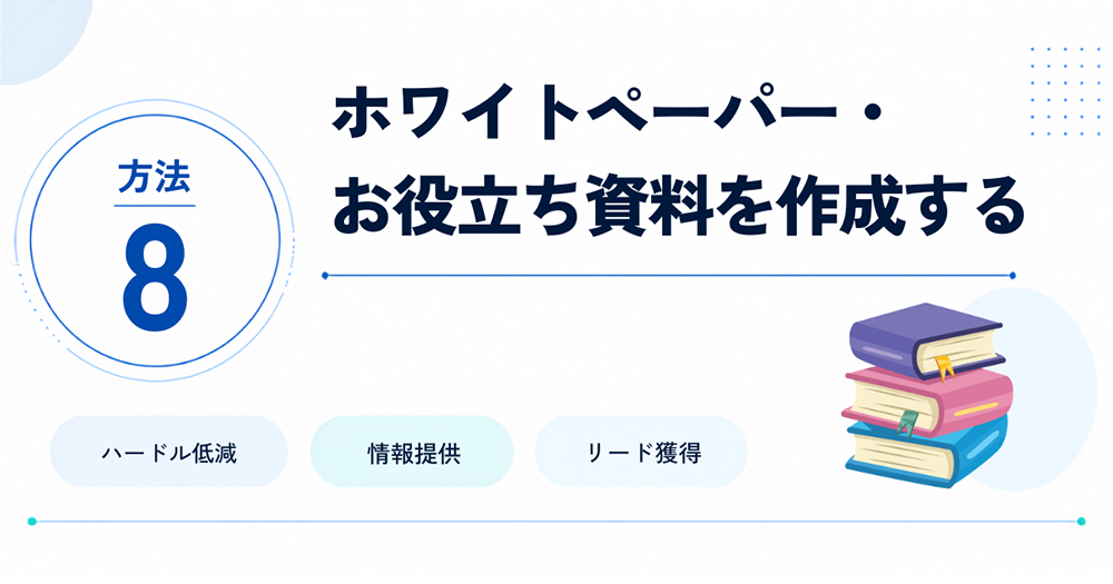 方法8:ホワイトペーパー・お役立ち資料を作成する